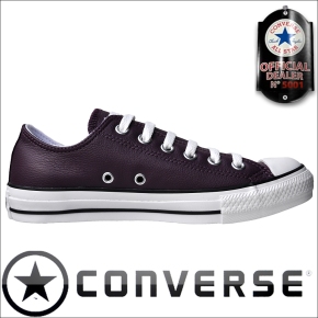 Converse flache Schuhe All Star Chucks 100156 Lila Leder OX